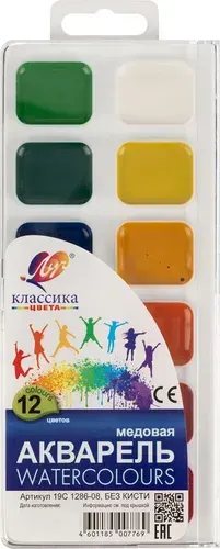 Краски акварельные медовые Луч Классика цвета 12 цветов