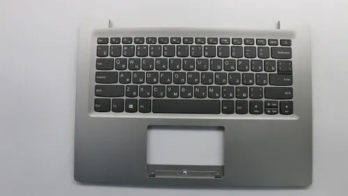 Верхняя панель с клавиатурой (топкейс) для ноутбука Lenovo ideapad 120S-14IAP 81A5 раскладка - русская, без подсветки, серый (5CB0P23817)R+, оригинал