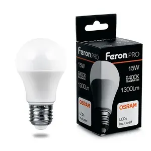 Лампа светодиодная LB-1015 Шар E27 15W 175-265V 6400K Feron.PRO 38037