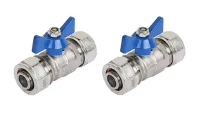 Кран шаровой для металлопластиковых труб цанга 16x16 BV206-02N (пара)