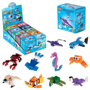 3D конструктор из миниблоков Blockformers 1TOY, морские животные, детский, мини наборы подарочные на выпускной в садик, первокласснику, интересные игрушки, 1 шт.