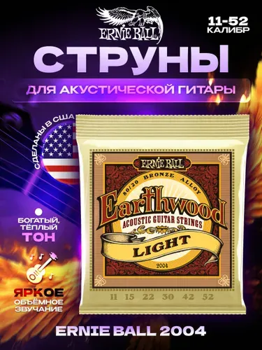 Струны для акустической гитары Ernie Ball 2004 11-52