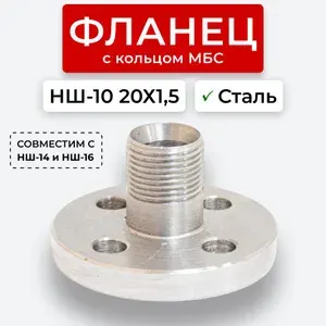 Фланец НШ-10 Сталь прямой наруж.резьба 20х1,5(S24) с кольцом