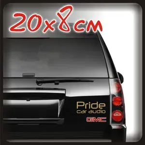 Наклейка 20х8см без фона PRIDE CAR AUDIO Бронзовая