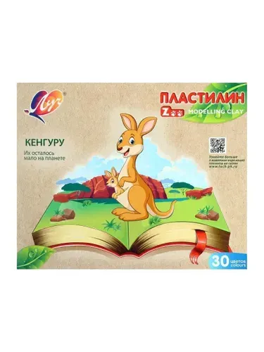 Пластилин 1шт 30 цветов 450гр ЛУЧ Zoo (картонная упаковка)