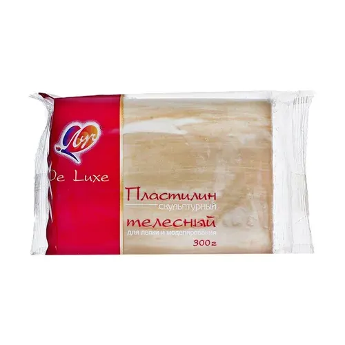 Пластилин скульптурный "Луч" De Luxe, телесный, 300 г