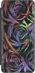 Чехол-книжка на Honor 50 / Huawei Nova 9 / Хонор 50 / Хуавей Нова 9 с 3D принтом "Мрачные розы" черный