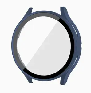 Защитное стекло с синим бампером для Samsung Galaxy Watch 4/5/7fe (40 мм)