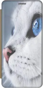 Чехол-книжка на Samsung Galaxy M52 5G / Самсунг М52 c принтом "Кошачий взгляд" золотистый