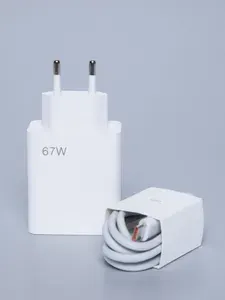 Быстрая зарядка для Xiaomi с кабелем Type-C, блок USB, 67 Вт