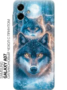 Силиконовый чехол на Samsung Galaxy A07 с принтом Стая волков, trn