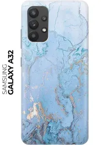 Чехол - накладка ArtColor для Samsung Galaxy A32 с принтом "Голубой мрамор"