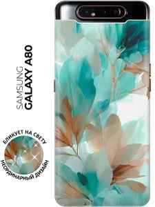 Силиконовый чехол на Samsung Galaxy A80 / A90 с принтом "Грация прозрачных листьев"