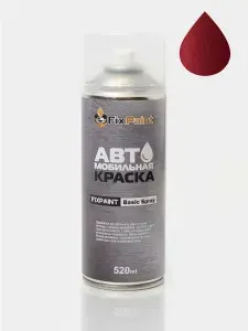 Краска NISSAN, код AH3, DARK RED, автомобильная эмаль FixPaint Spray в аэрозольном баллончике 520 мл