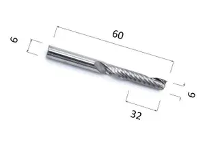 Фреза DJTOL AY1LX632 спиральная однозаходная стружка вверх (по дереву, композиту (АКП), пластику)