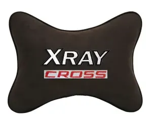 Подушка на подголовник автомобильная коричневая алькантара LADA XRAY CROSS