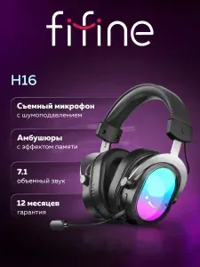 Игровые наушники Fifine H16 Gaming Headsets (черные) для компьютера