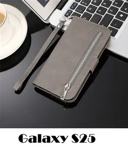 Кожаный чехол-кошелек на Samsung Galaxy S25