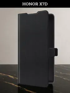 Чехол-книжка на Honor X7d (Хонор X7d) противоударный с магнитом, черный