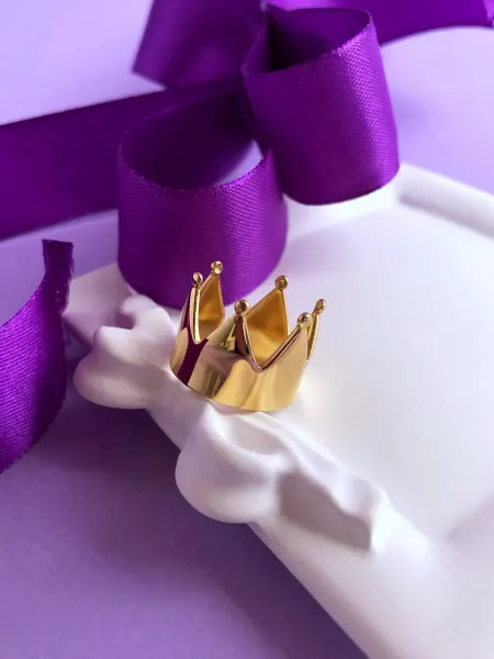 Ivanna Moon Decor Кольцо корона широкое, бижутерия