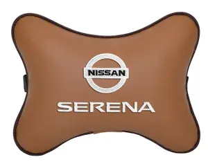 Подушка на подголовник автомобильная рыжая экокожа NISSAN SERENA