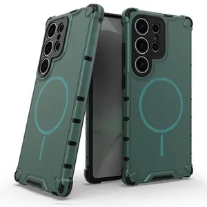 Чехол для Samsung S25 Ultra Survivor противоударный с поддержкой беспроводной зарядки зеленый