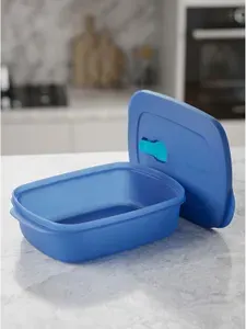 Tupperware Контейнер Новая волна, для СВЧ, 1 л, темно-синий, с крышкой
