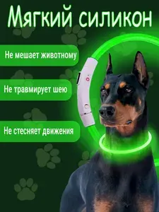 Светящийся светодиодный неоновый ошейник для собак и кошек usb