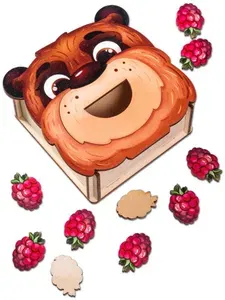 Логопедическая игра Smile Decor "Накорми мишку", дидактическое игровое пособие из дерева на активизацию, развитие и постановку речи