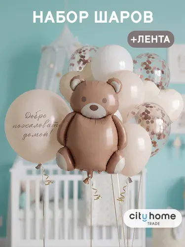 Шарики воздушные на выписку из роддома, набор 16 шт