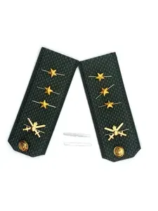 Погоны Мотострелковых войск РФ ( зеленые, пластиковые ) - старший прапорщик