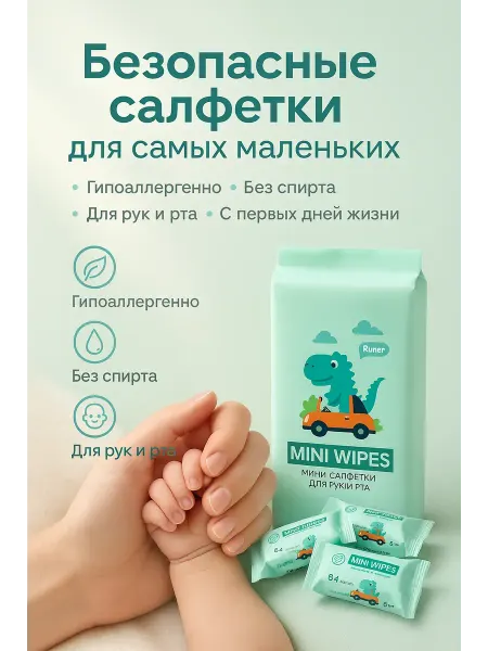 Ded Moroz салфетки влажные детские для новорожденных для рук и рта