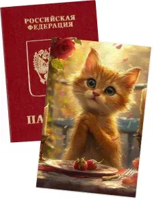 Обложка на паспорт с котами