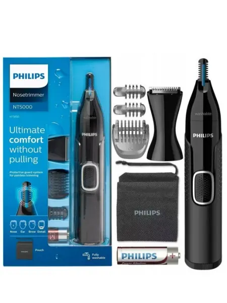 Триммер Philips Series 5000 NT5650/16 черный (насадок в компл:4шт)