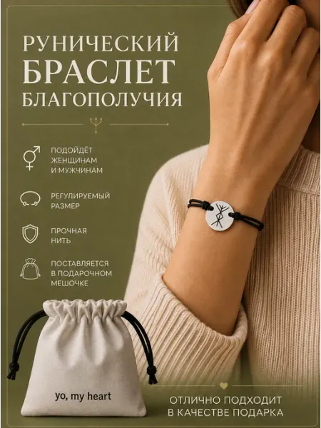 Браслет с рунами благополучия Yo, My Heart