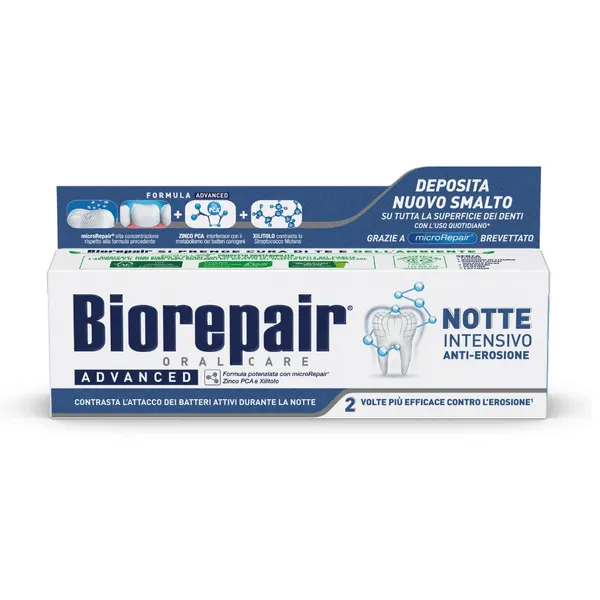 Зубная паста Biorepair Advanced Notte Azione Intensivae 75мл (для чувствительных зубов/от неприятного запаха/для эмали)