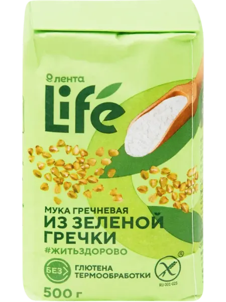 Мука гречневая безглютеновая ЛЕНТА LIFE из непропаренной гре