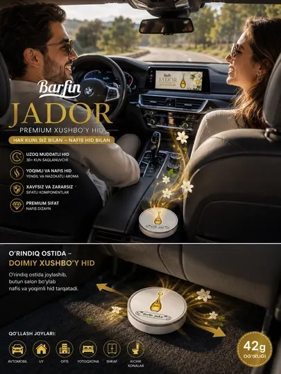 Премиальный автомобильный ароматизатор Barfin JADOR, 42 г - Ароматизаторы автомобильные