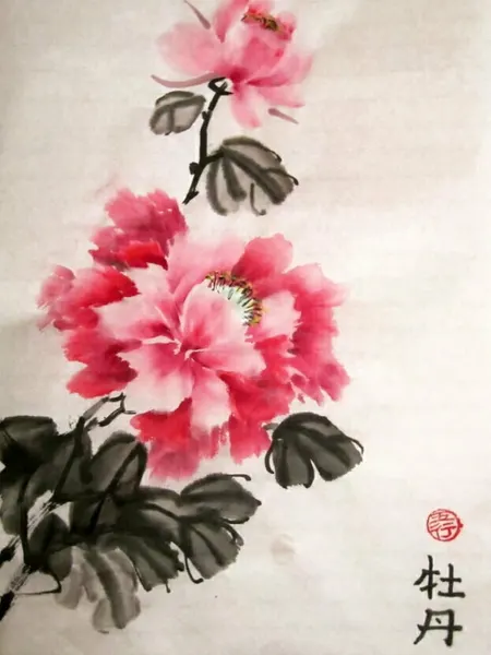 Плакат, постер Chinese painting, Китайская живопись на бумаге, размер 21х30см