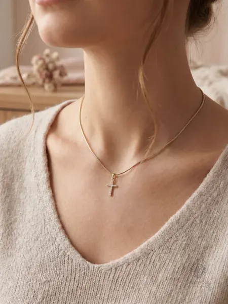 Подвеска крест на цепочке бижутерия на шею jewelry бижутерия для женщин