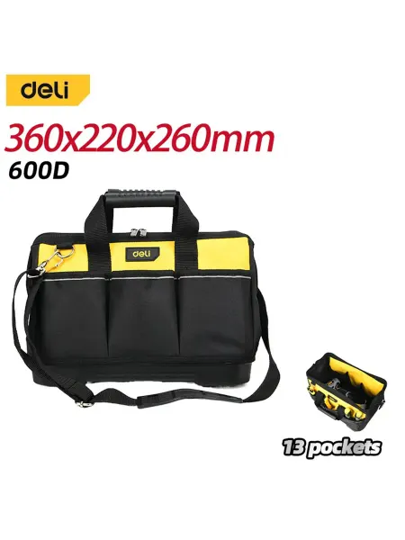 Deli Tools Сумка для инструментов с жестким пластиковым дном