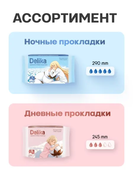 Прокладки гигиенические Delika, ультратонкие, 10 штук