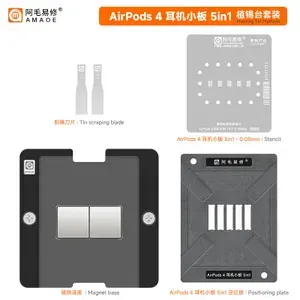 Трафарет AMAOE AirPods 4 Gen 5in1 T:0.08mm с держателем магнитным