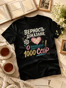 Футболка Farshirovaniy perchik семейная Верность доказана 0 разводов 1000 ссор 1 шт