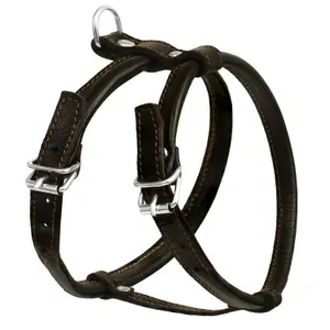 Dono Della шлейка кожаная круглая 35-40 см., Обсидиан