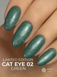 Гель лак для ногтей кошачий глаз/cat's eye 02 зеленый 8 мл МООИ