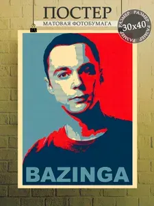Постер Теория большого взрыва сериал, Шелдон Купер (1) 30х40 см