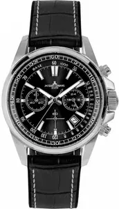 Наручные часы Jacques Lemans 1-2117A, мужские кварцевые спортивные часы Жак Леман с хронографом и датой на комбинированном ремне (силикон и кожа)