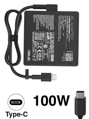 Зарядное устройство для ноутбука Asus, ZenBook UX5400EG-KN281W, 20V - 5A, (Штекер: Type-C) 100 Вт Квадратный