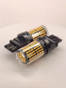 ЖЕЛТЫЕ PY27W LED T25 3156 12-24V лампы 144SMD 3014 для автомобилей мототехники грузовиков, 2шт